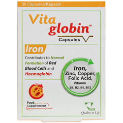 کپسول ویتاگلوبین ویتان با دارا بودن ویتامین‌های B کمپلکس،اسید فولیک،آهن،روی و مس با بالاترین میزان جذب آهن جهت کمک به درمان کم خونی شده است. 