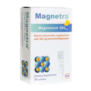 ساشه مگنترا 20 عددی بی اس کی - Magnetra - قیمت ساشه مگنترا 20 عددی - تامین منیزیم روزانه بدن - حاوی منیزیم ۳۰۰ میلی گرم - مگنترا -