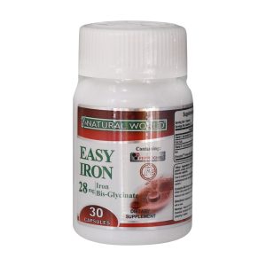 کپسول ایزی آیرون 30 عددی نچرال ورلد - Easy Iron - ایزی آیرون -جذب بسیار بالای آهن-مناسب جهت رژیم های لاغری و گیاه خواری-موثر در درمان کم خونی 