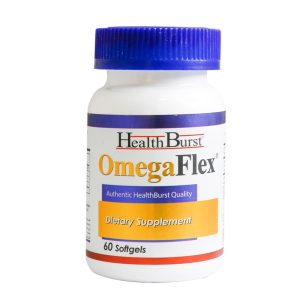سافت ژل امگا فلکس 60 عددی هلث برست - Omega Flex -کمک به سلامت سیستم قلبی عروقی-موثر در جلوگیری از زوال عقل-موثر در رفع افسردگی-حاوی روغن ماهی