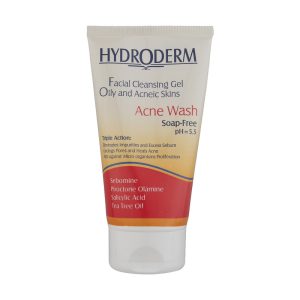 ژل شستشوی صورت هیدرودرم پوست های چرب و جوش دار 150 گرم- Hydroderm Oily Skin Wash skin Gel - جلوگیری از ایجاد باکتری و قارچ-پاک کننده ملایم، فاقد مواد صابونی