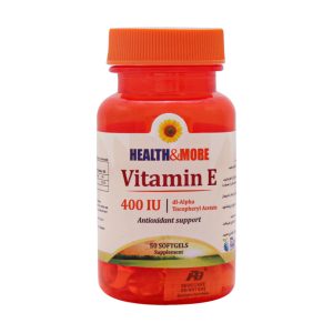 سافت ژل ویتامین E هلث اند مور ۴۰۰ واحدی 50 عددی -  Vitamin E 400 IU - سافت ژل ویتامین E - کپسول نرم ویتامین ای - جلوگیری از بیماری‌های قلبی، عروقی و سرطان