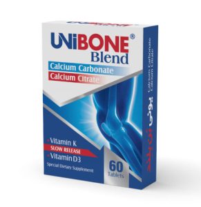 قرص یونی بن بلند ابیان دارو 60 عددی - قرص یونی بن بلند - Unibone Blend -کمک به رفع مشکلات ناشی از پوکی استخوان در خانم‌های یائسه و سالمندان
