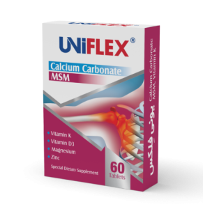 قرص یونی فلکس ابیان دارو 60 عددی - قرص یونی فلکس -  UNiFLEX - بهبود مشکلات ناشی از پوکی استخوان و آرتریت به صورت همزمان -کاهش ریسک رسوب کلسیم در بدن