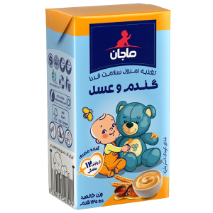 غذای کودک گندم و عسل ماجان 135 گرم کاله - Kaleh Majan Wheat and Honey Puree - کمک به استحکام و رشد دندان‌‎ها و استخوان‌ها - مناسب کودکان بالای یک سال