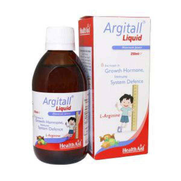 شربت آرژیتال 250 میلی لیتر هلث اید - Argitall - شربت آرژیتال هلث اید -مکمل افزایش قد و رشد استخوان کودکان -کمک به سلامت و تحریک هورمون رشد در کودکان