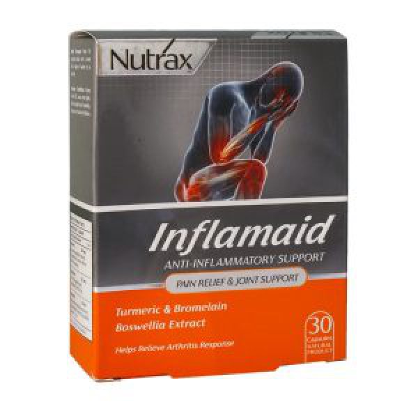 کپسول اینفلامید نوتراکس ۳۰ عدد - Nutrax Inflamaid - قیمت اینفلامید نوتراکس - بهبود جای زخم و سوختگی‌ها-کاهش دهنده انواع التهابات - بهبود دهنده علائم آرتریت