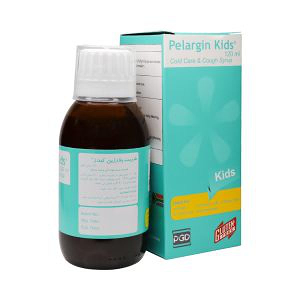 شربت پلارژین کیدز 120 میلی لیتر پارس گیتا دارو - Pelargin Kids Syrup - درمان سرفه، سرماخوردگی، آبریزش بینی، گلودرد و گرفتگی بینی - ضد ویروس، ضد باکتری