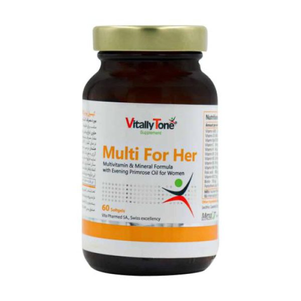 کپسول ژلاتینی مولتی فور هر ویتالی تون 60 عددی مخصوص خانم ها - Vitally Tone Multi For Her 60 Caps