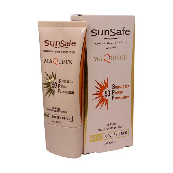 کرم ضد آفتاب کرم پودری و پرایمری SPF50 سان سیف 40 میلی لیتر برای جلوگیری از آسیب اشعه آفتاب به پوست است.